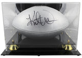 Kurt Warner Signed Wilson Replica Duke Metallic Silver Football W/ Case BAS Wit