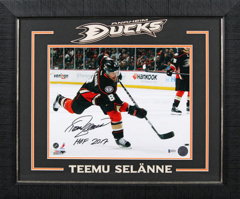 Ducks Teemu Selanne "HOF 2017" Authentic Signed 11x14 Framed Photo BAS #H66106