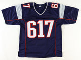 Joe Andruzzi Signed Patriots Jersey "Boston Strong" & "3xSB Champs" (Beckett)