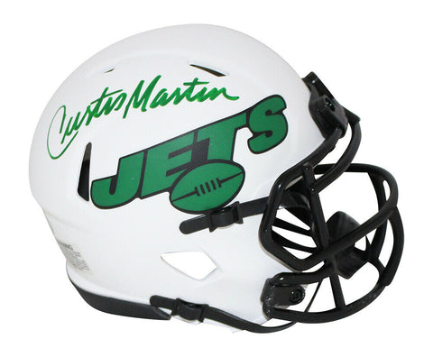 Curtis Martin Autographed/Signed New York Jets Lunar Mini Helmet PSA 32451