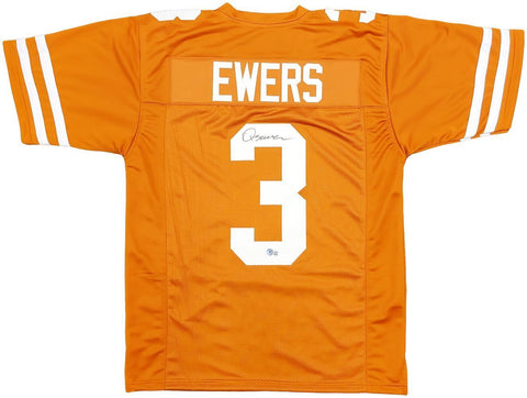 Quinn Ewers Texas Signed Orange Football Jersey BAS