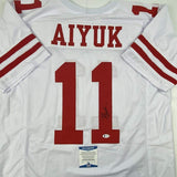 Autographed/Signed Brandon Aiyuk San Francisco White Jersey Beckett BAS COA