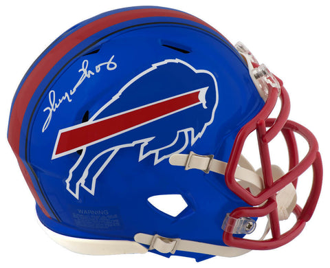 Thurman Thomas Signed Bills FLASH Riddell Speed Mini Helmet -(SCHWARTZ COA)