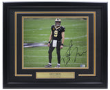 Drew Brees Signed Framed New Orleans Saints 11x14 Football Photo BAS