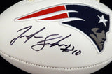 JOSH GORDON AUTOGRAPHED NEW ENGLAND PATRIOTS WHITE LOGO FOOTBALL BECKETT 139560