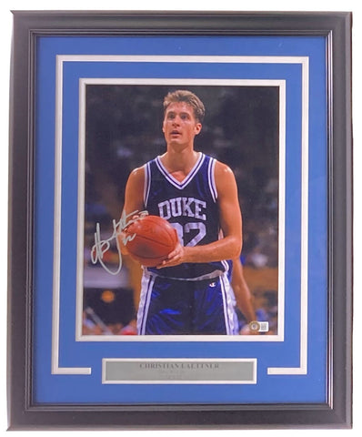 Christian Laettner Signed Framed 11x14 Duke Blue Devils Photo BAS