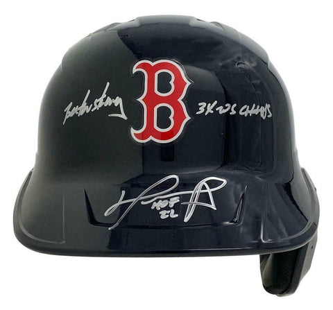 DAVID ORTIZ Autographed "HOF 22, 3x WS Champs" Batting Helmet FANATICS LE 34