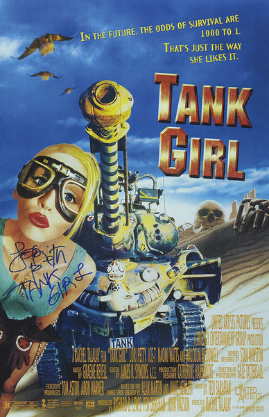 Lori Petty Signed Tank Girl 11x17 Movie Poster w/Tank Girl (SCHWARTZ SPORTS COA)