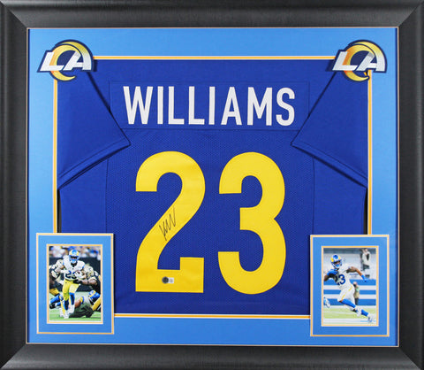 Kyren Williams Authentic Signed Blue Pro Style Framed Jersey BAS Witnessed