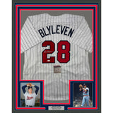 Framed Autographed/Signed Bert Blyleven 33x42 Minnesota Pinstripe Jersey JSA COA