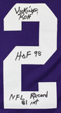 Paul Krause "Stat" Authentic Signed Purple Pro Style Jersey BAS Witnessed