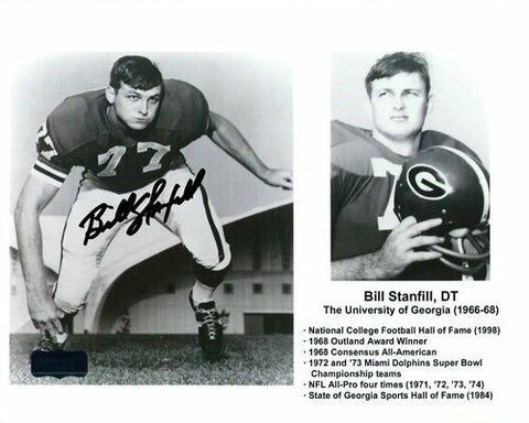 Bill Stanfill Signed Georgia Bulldogs Unframed 8x10 Career Highlight Photo