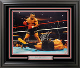 MIKE TYSON AUTOGRAPHED FRAMED 16X20 PHOTO STANDING OVER BECKETT BAS QR 215837