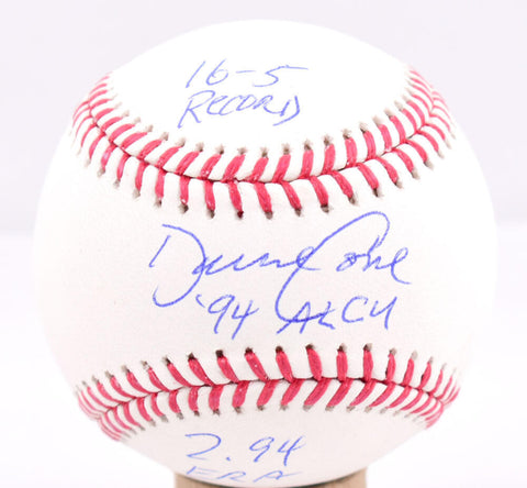 David Cone Autographed Rawlings OML Baseball w/ 3 Stats - Beckett W Hologram