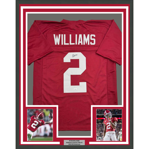 Framed Autographed/Signed Ryan Williams 35x39 Alabama Red College Jersey JSA COA