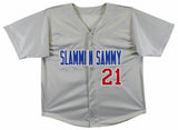 Sammy Sosa Authentic Signed Grey Pro Style Jersey Autographed JSA