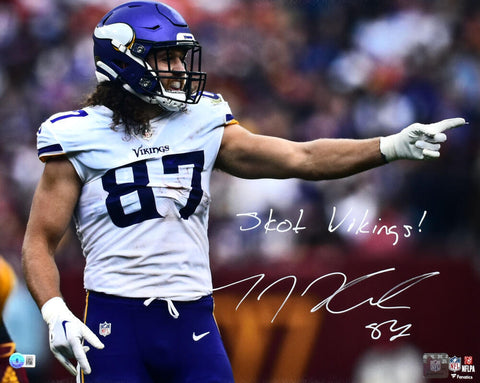 TJ Hockenson Signed Vikings 16x20 Close Up Photo w/Skol Vikings-Beckett W Holo