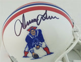 Irving Fryar Signed New England Patriots Throwback Mini Helmet (JSA Witness COA)