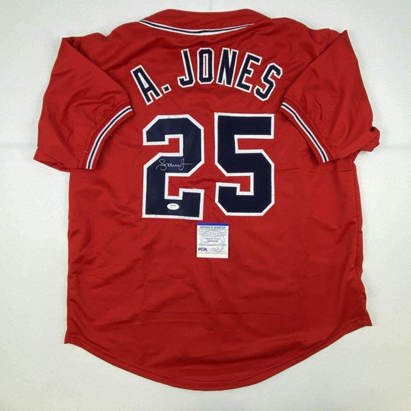 Andruw Jones Signed Atlanta Red Baseball Jersey PSA 