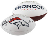 Broncos Randy Gradishar "HOF 24" Signed White Panel Logo Football W/ Case BAS W