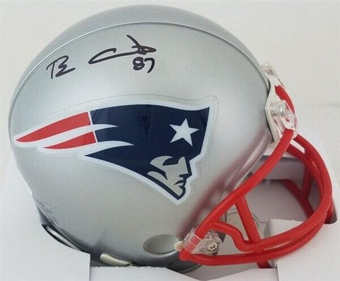 Ben Coates Signed New England Patriots Mini Helmet (JSA COA) Super Bowl XXXV T.E