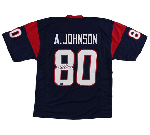 Andre Johnson Signed Houston Custom Blue Jersey