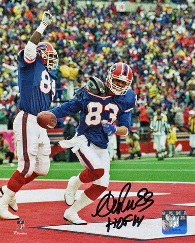 Andre Reed Signed Buffalo Bills TD Action 8x10 Photo w/HOF'14 - (SCHWARTZ COA)