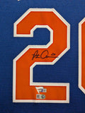 SUEDE FRAMED N.Y. METS PETE ALONSO AUTOGRAPHED SIGNED JERSEY FANATICS HOLO