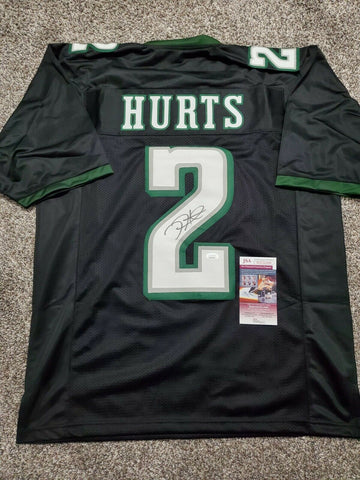 JALEN HURTS autographed signed EAGLES black jersey JSA coa