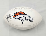 John Elway Autographed Denver Broncos Logo Football Beckett Witnessed