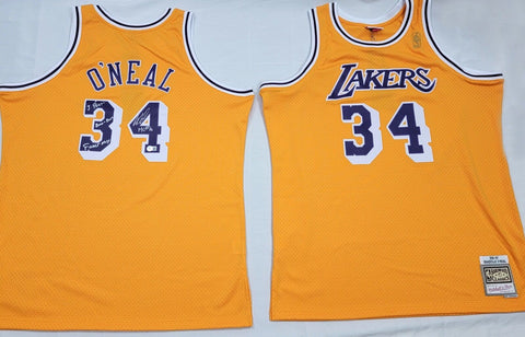 Shaquille O'Neal Signed 96-97 M&N Jersey W/3 Peat 2000-2002 Finals MVP & HOF BAS