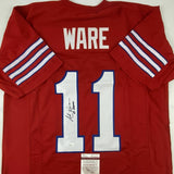 Autographed/Signed ANDRE WARE 89 Heisman Houston Red College Jersey JSA COA Auto