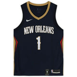 ZION WILLIAMSON Autographed New Orleans Pelicans Nike Navy Jersey FANATICS