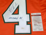 VINNY TESTAVERDE AUTOGRAPHED SIGNED MIAMI HURRICANES #14 JERSEY W/ HEISMAN 86