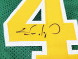 SEATTLE SUPERSONICS SHAWN KEMP AUTOGRAPHED GREEN JERSEY MCS HOLO STOCK #202427