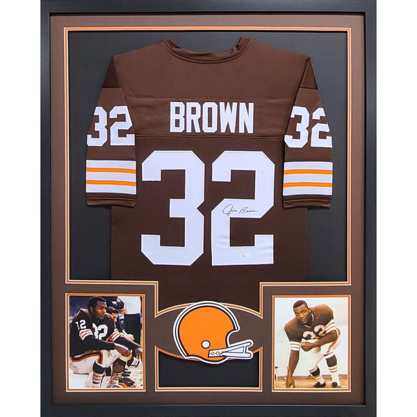 Jim Brown Autographed Signed Framed Cleveland Browns Jersey JSA