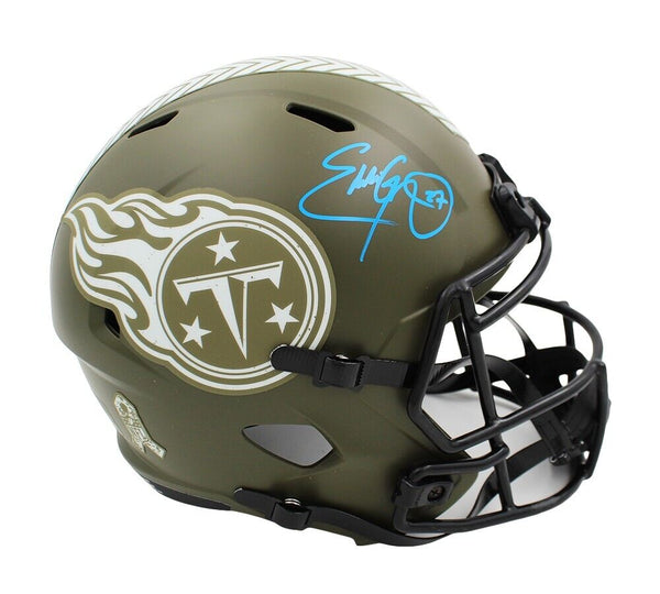 Eddie George Signed Tennessee Titans Speed Full Size Salute to Service Helmet