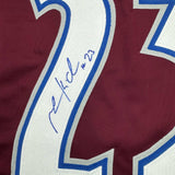 Framed Autographed/Signed Milan Hejduk 35x39 Colorado Maroon Jersey JSA COA