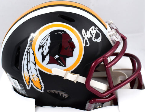 John Riggins Signed Washington Flat Black Speed Mini Helmet- Beckett W Hologram