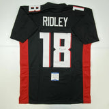 Autographed/Signed CALVIN RIDLEY Atlanta Black Football Jersey Beckett BAS COA