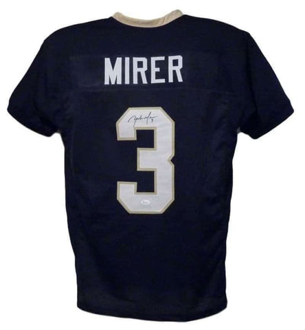 Rick Mirer Autographed Notre Dame Fighting Irish Blue XL Jersey JSA 12426