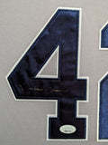 FRAMED NEW YORK YANKEES MARIANO RIVERA AUTOGRAPHED SIGNED JERSEY JSA COA