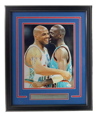 Charles Barkley Signed Framed 11x14 NBA All Star Game Photo JSA AG80335