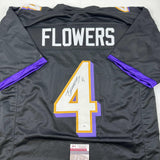 Autographed/Signed Zay Flowers Baltimore Black Football Jersey JSA COA