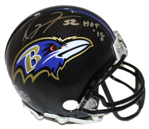 Ray Lewis Autographed Baltimore Ravens VSR4 Mini Helmet HOF Beckett 36493