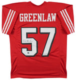 Dre Greenlaw Authentic Signed Red Pro Style Jersey w/ Dropshadow BAS Witnessed