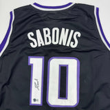 Autographed/Signed Domantas Sabonis Sacramento Black Basketball Jersey BAS COA