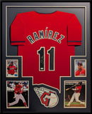 FRAMED CLEVELAND GUARDIANS JOSE RAMIREZ AUTOGRAPHED SIGNED JERSEY JSA COA