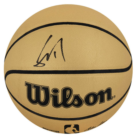 Yao Ming (HOUSTON ROCKETS) Signed Wilson Gold NBA Basketball - (SCHWARTZ COA)