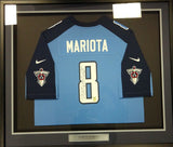 TITANS MARCUS MARIOTA AUTOGRAPHED SIGNED FRAMED BLUE NIKE JERSEY MM HOLO 101365